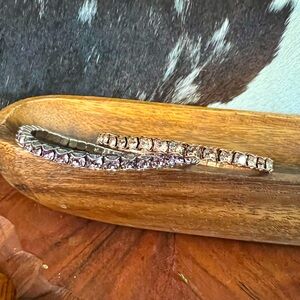 Lot of 2 Touchstone Crystal stretch bracelets Rose Gold & Purple